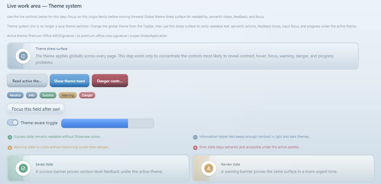 Nexamas.UI feedback and status state examples