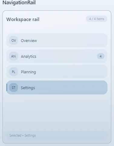 Nexamas.UI navigation rail